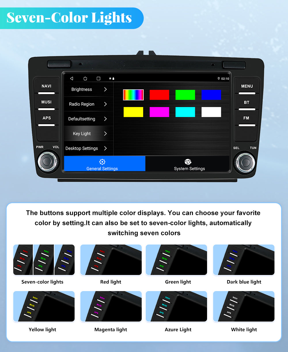 Autoradio Android 8" Spécial Skoda 4 Go RAM + 64 Go ROM