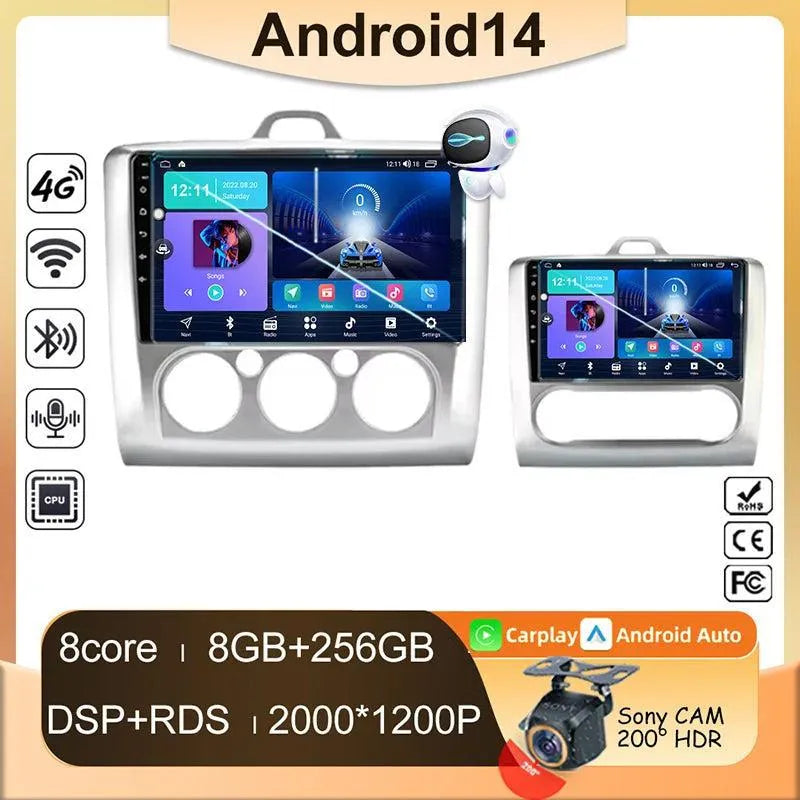 Poste Android13//4G-64//Ford Focus 2004-2011/Carplay-Android Auto | Autoradio | Android 14 | Écran Tactile | Bluetooth | GPS