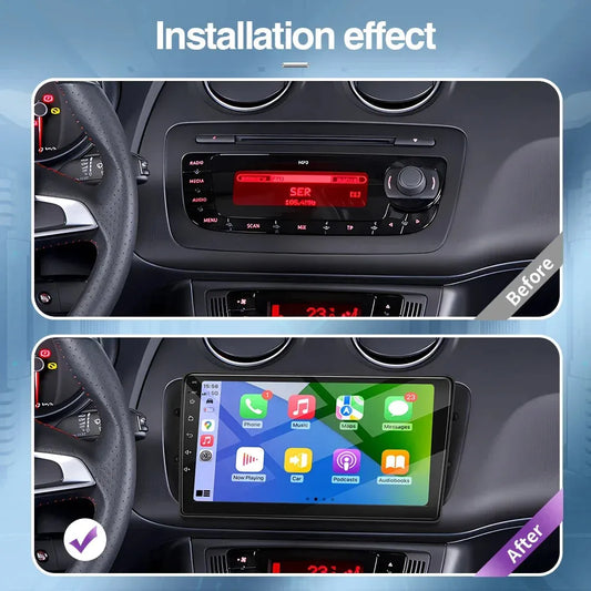 Poste Android 14//4G-64// Seat Ibiza 2009-2013/Camera Hd 1080P | Autoradio | Écran Tactile | CarPlay | Bluetooth | GPS