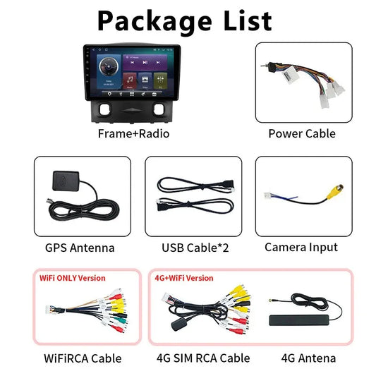 Autoradio Mazda Tribute 2006-2008 -4G_64 - Android 14 - Camera Hd 1080P | Écran Tactile | CarPlay | Bluetooth | GPS