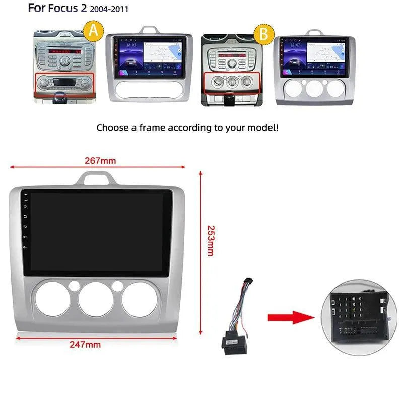 Poste Android13//4G-64//Ford Focus 2004-2011/Carplay-Android Auto | Autoradio | Android 14 | Écran Tactile | Bluetooth | GPS