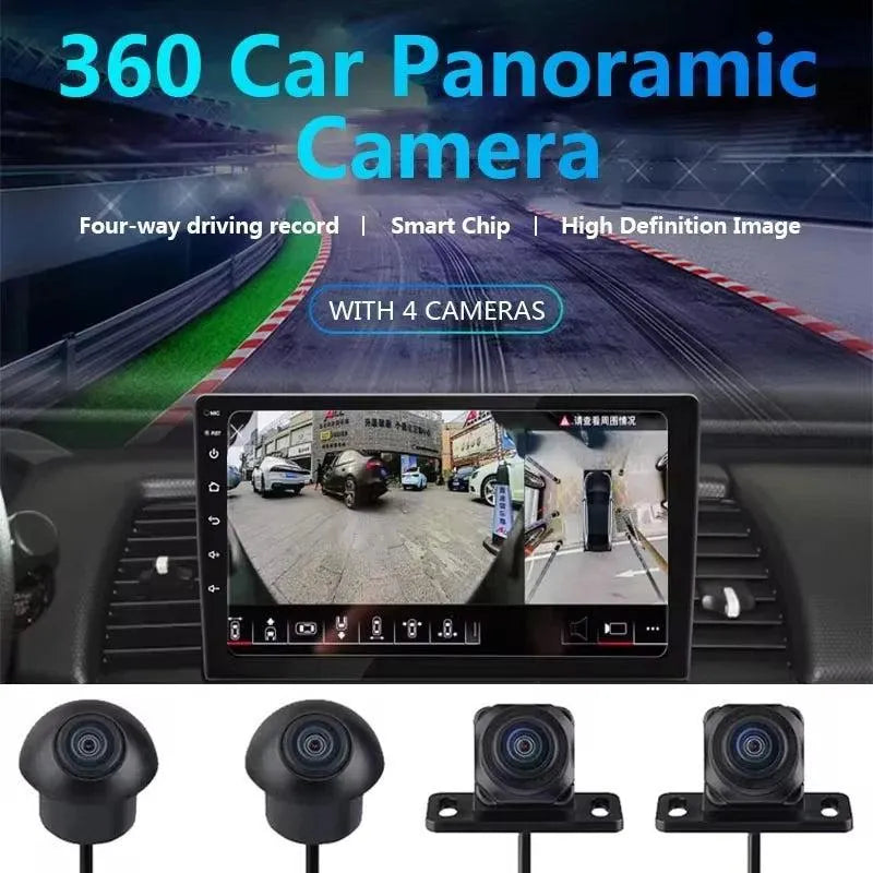 Autoradio 4*Camera Panoramique // Système 360//8G-128 Carplay | Android 14 | Écran Tactile | Bluetooth | GPS