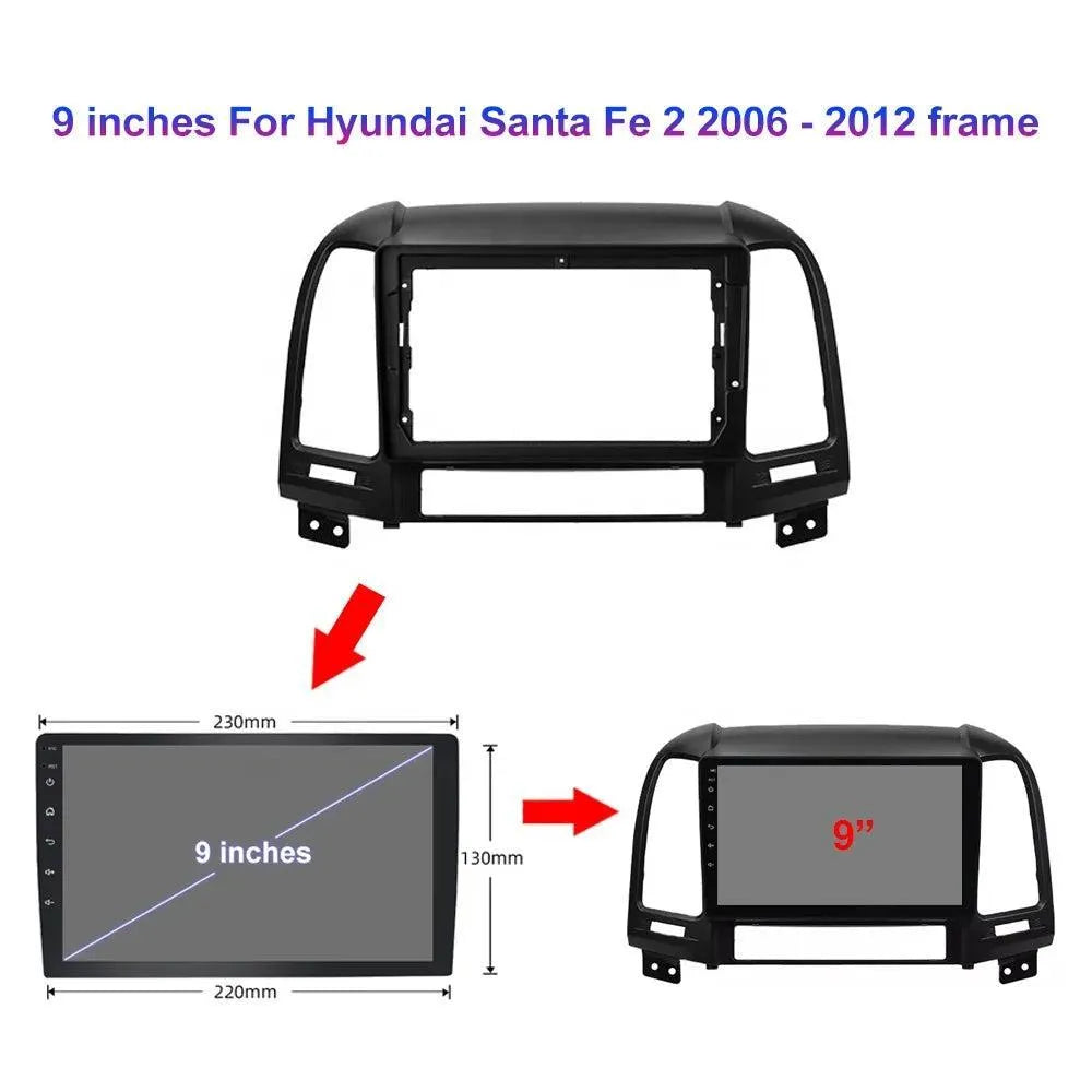 Poste Android13//4G-64//Hyundai Santa Fe 2006-2012 | Autoradio | Android 14 | Écran Tactile | CarPlay | Bluetooth | GPS
