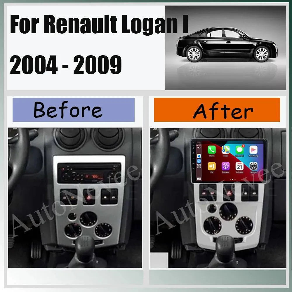 Poste Android 13//4G-64-Dacia Logan 2003-2008 | Autoradio | Android 14 | Écran Tactile | CarPlay | Bluetooth | GPS