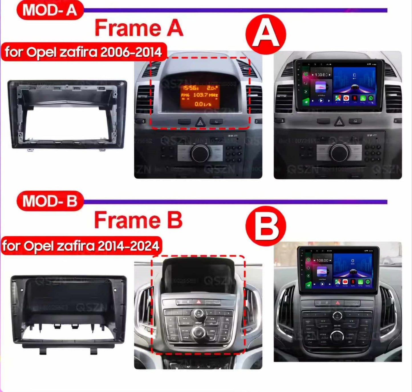 Opel Zafira | 2004-2024 | Android 13 Autoradio | Apple CarPlay | Android Auto