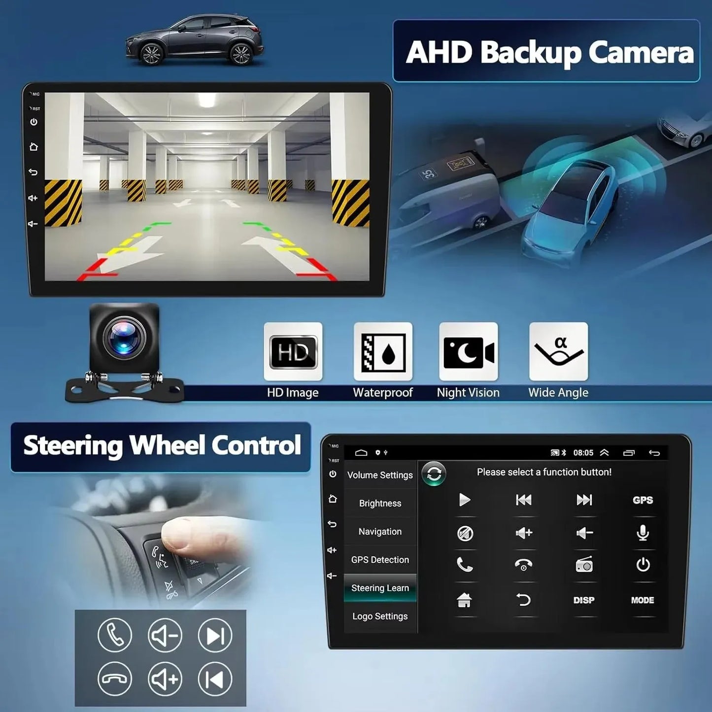 Poste Autoradio Android 14 -4G-64 -Toyota Rav4 2019 -Camera Hd 1080P | Écran Tactile | CarPlay | Bluetooth | GPS