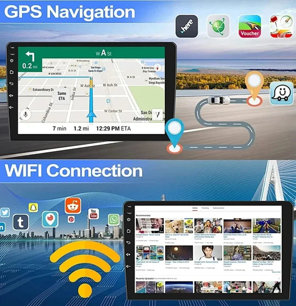 Autoradio Android 14 Ford Kuga C-Max Escape -4G_64 - Camera Hd 1080P | Écran Tactile | CarPlay | Bluetooth | GPS