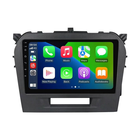 Suzuki Vitara 2015-2019 Autoradio : écran tactile IPS 9", 1+32 Go, navigation GPS, CarPlay, Android Auto, SWC, vue arrière, kit tableau de bord