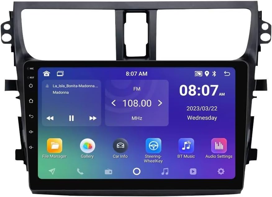 Suzuki Celerio 2015-2018 Android 13 Autoradio Écran tactile IPS , CarPlay, Android Auto, GPS, WiFi 5G, FM, SWC, caméra AHD