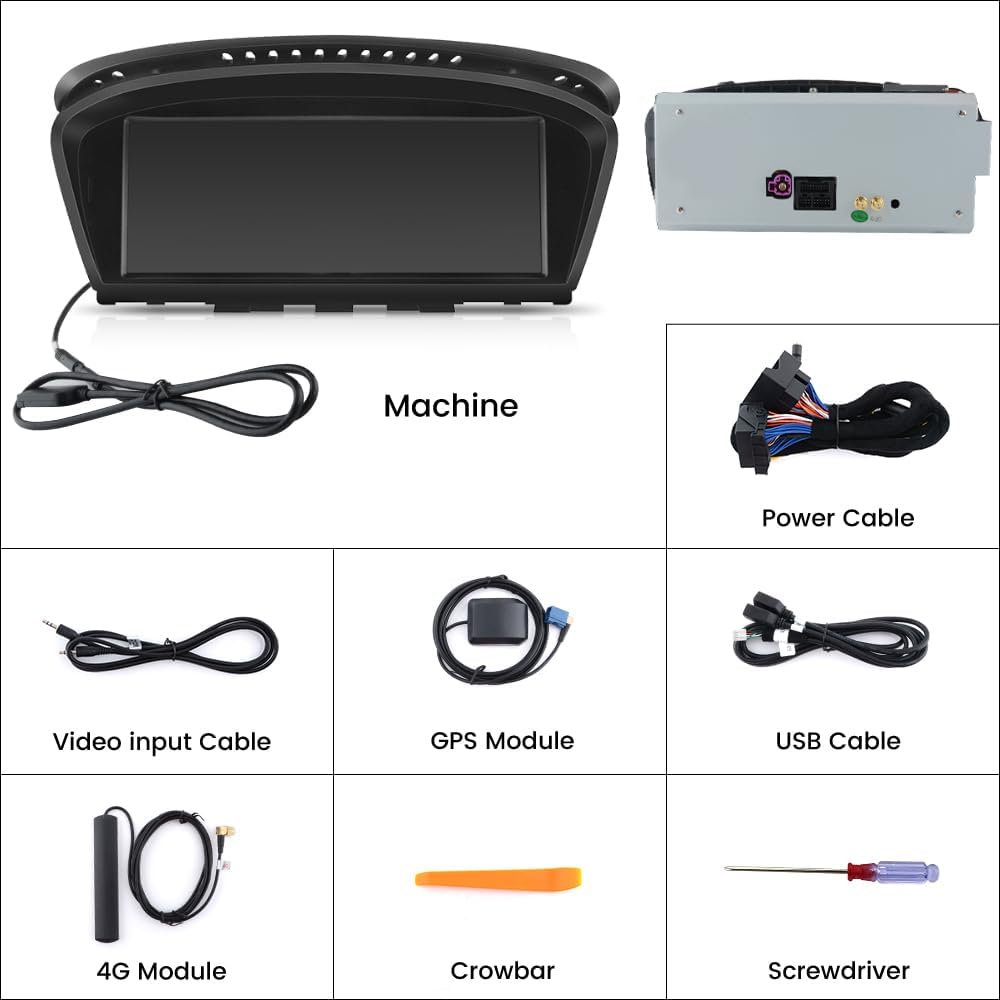 Autoradio Android pour BMW Série 3/5 E60 E90 E93 (2009-2012) - écran 8,8" avec CarPlay et Android Auto, système CIC