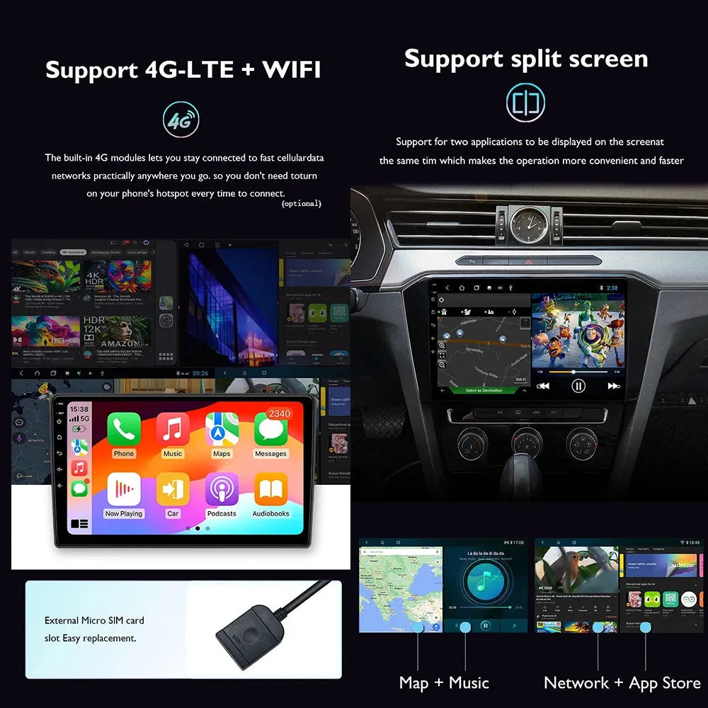 Poste Autoradio Android 13 Hyundai Tucson Ix35 2016+//4G-64G | Android 14 | Écran Tactile | CarPlay | Bluetooth | GPS
