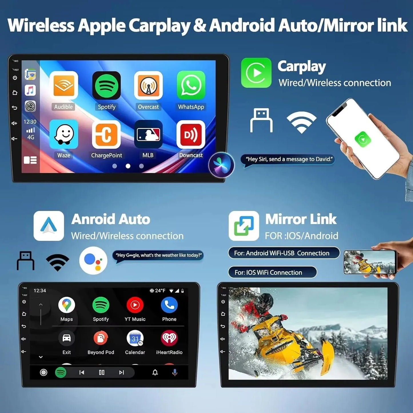 Poste Autoradio Android 13 -4G-64G -Audi A4 2002-2008 - Camera Hd 1080P | Android 14 | Écran Tactile | CarPlay | Bluetooth | GPS