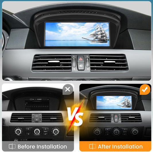 Autoradio Android pour BMW Série 3/5 E60 E90 E93, Écran 8.8", CarPlay/Android Auto, Caméra de Recul, Mise à Niveau 2004-2008 CCC.