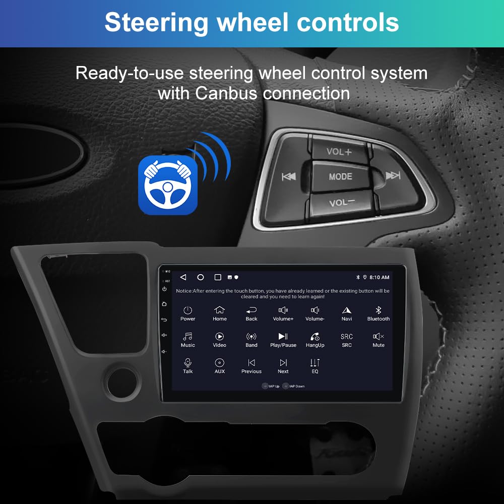 Autoradio Honda Civic 2013-2015 Android 12 : écran tactile, CarPlay, Android Auto, GPS, commande de direction, 2G+32G, radio multimédia, miroir d'écran.