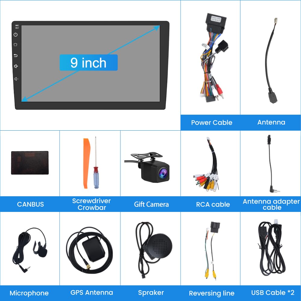 Autoradio Chevrolet Spark 2013-2015 : écran tactile Android 12 de 9", Android Auto/CarPlay sans fil, 2G+32G, SWC, WiFi, GPS, DSP, Bluetooth