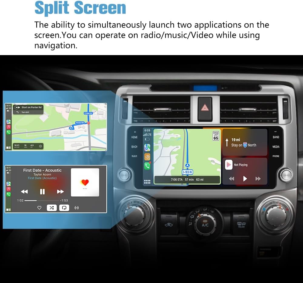 Autoradio Toyota 4 Runner 2010-2019 avec CarPlay sans fil et Android Auto