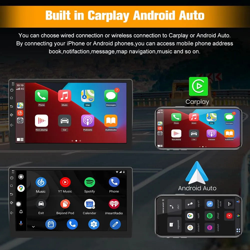 Stéréo de voiture à écran tactile 2G+64G 10" pour Jeep Compass/Patriot 2010-2016, Android 13, CarPlay, Android Auto, Bluetooth, navigation GPS