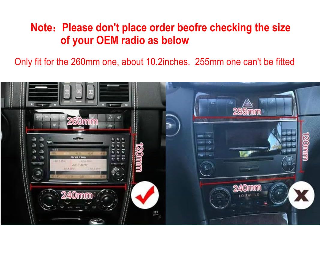 Mercedes Benz Classe C/W203/W209/W219/W169 (2004-2007), écran tactile IPS 9", navigation GPS, 1+32 Go, compatible avec C180/C200/C230/C240/C320/C350/CLK