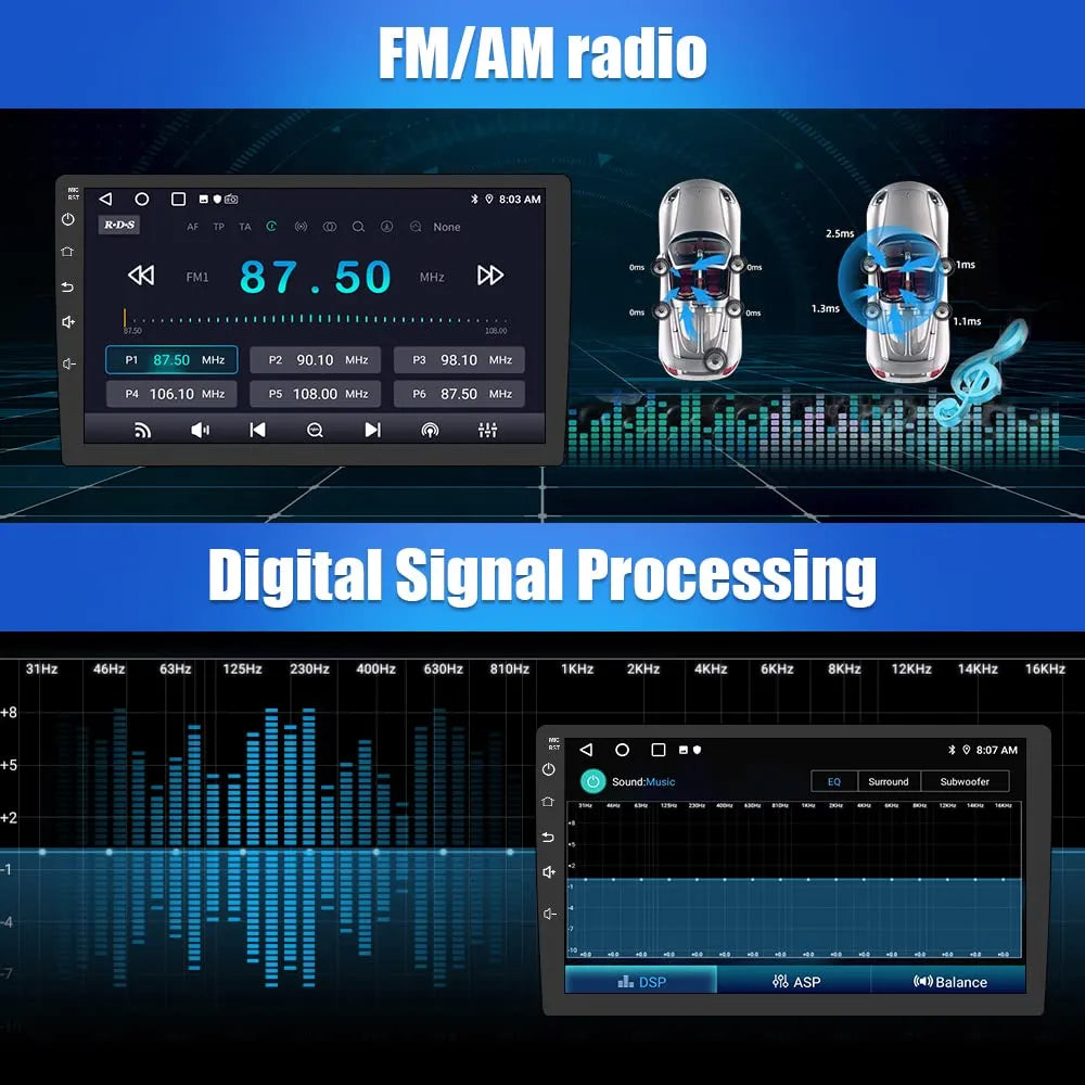 Autoradio 9" pour Dodge Ram 2013-2019 1500/2500/3500, CarPlay/Android Auto intégré, 2G RAM, 64G ROM, DSP, Bluetooth, GPS, FM, WiFi