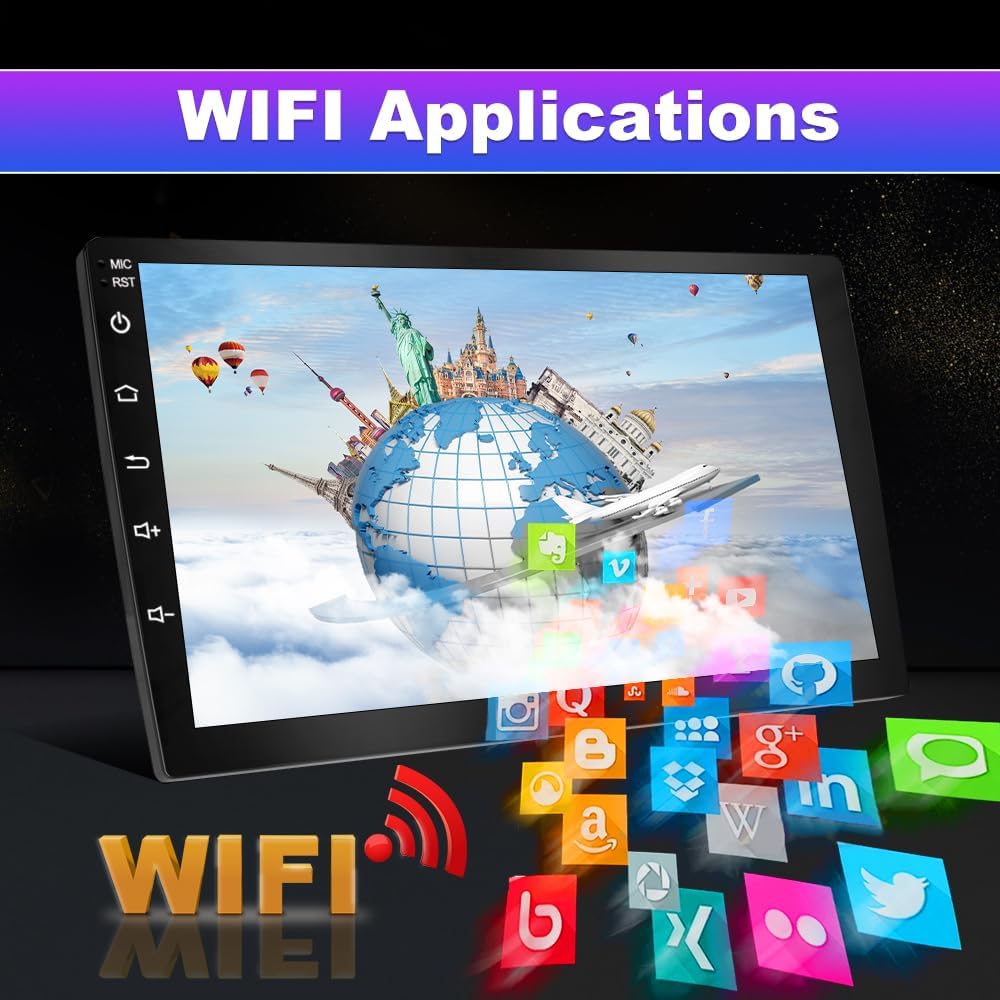 Mise à niveau stéréo de voiture WiFi 5G pour Toyota Tundra 2007-2013 et Sequoia 2008-2018, radio à écran tactile avec CarPlay sans fil, Android Auto, AM/FM, 2 Go + 32 Go
