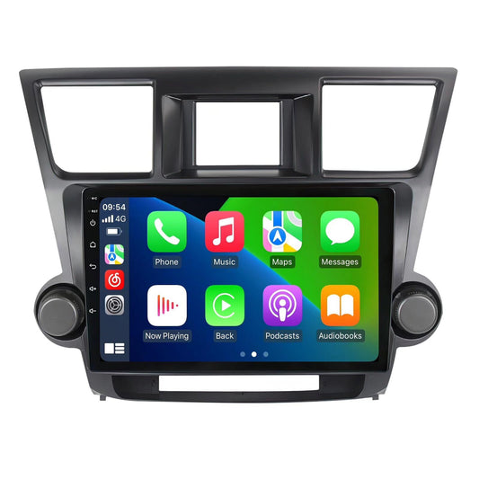 Toyota Highlander 2009-2014 10,1" Android 13 Stéréo : 4+64 Go, 8 cœurs, 1280 x 720, WiFi 5G, GPS, Car-Play, Android Auto, FM, DSP, SWC, vue arrière