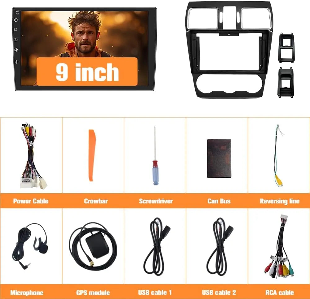 Autoradio 9" Android 13 pour Subaru Forester/WRX/Impreza 2015-2018, compatible Harman Kardon, 2G+32G, Carplay/Android Auto, SWC, GPS, WiFi, BT, FM/AM, DSP