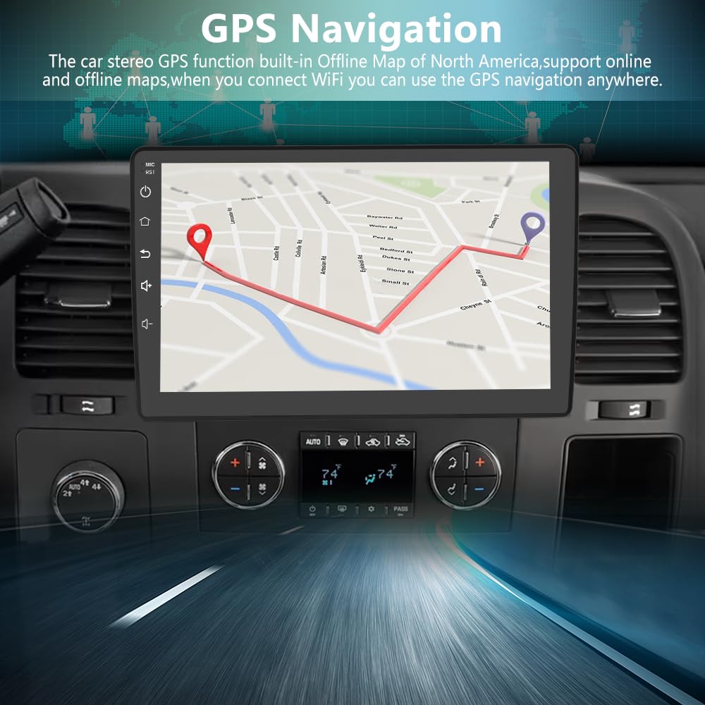 Autoradio Android 13 pour Chevrolet Silverado 2007-2013, Tahoe, Equinox, GMC Sierra, Yukon - CarPlay sans fil et Android Auto