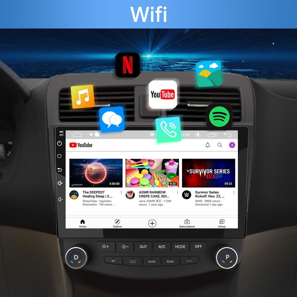 Autoradio stéréo 10" Android 12 avec écran tactile, CarPlay et Android Auto pour Honda Accord 7e génération (2003-2007)