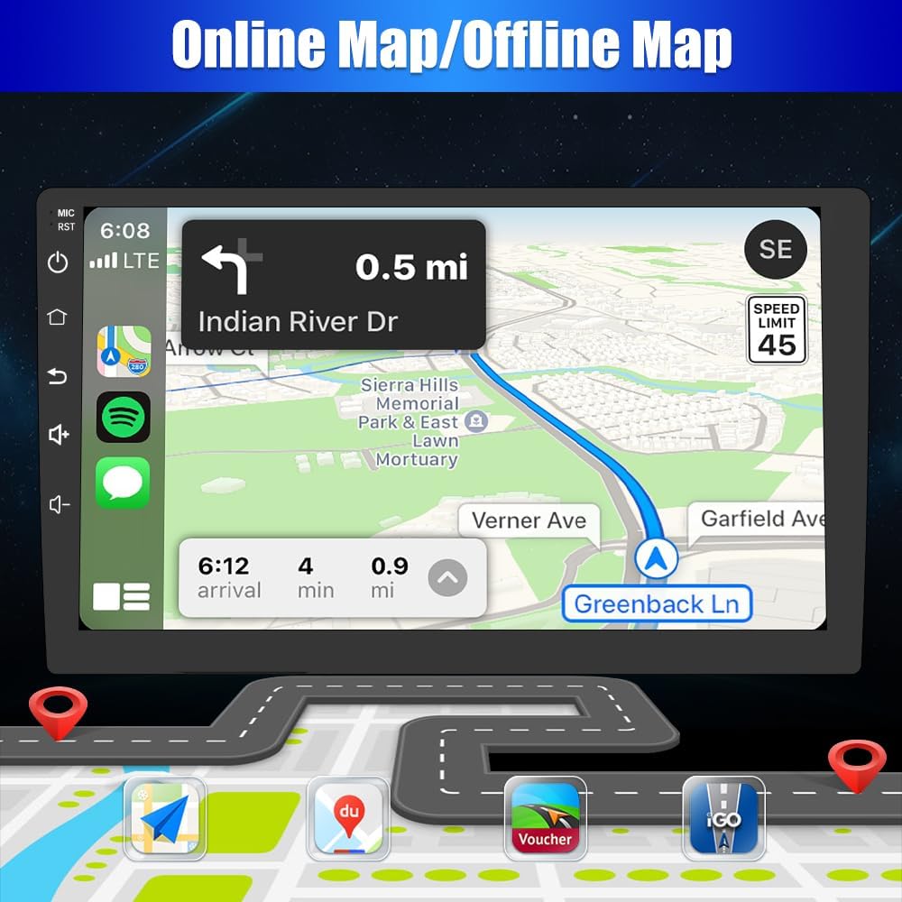 Autoradio Honda Civic 2016-2020 Android 12 : média à écran tactile avec CarPlay, Android Auto, navigation GPS, prise en charge de l'appareil photo, 2 Go de RAM, 32 Go de ROM