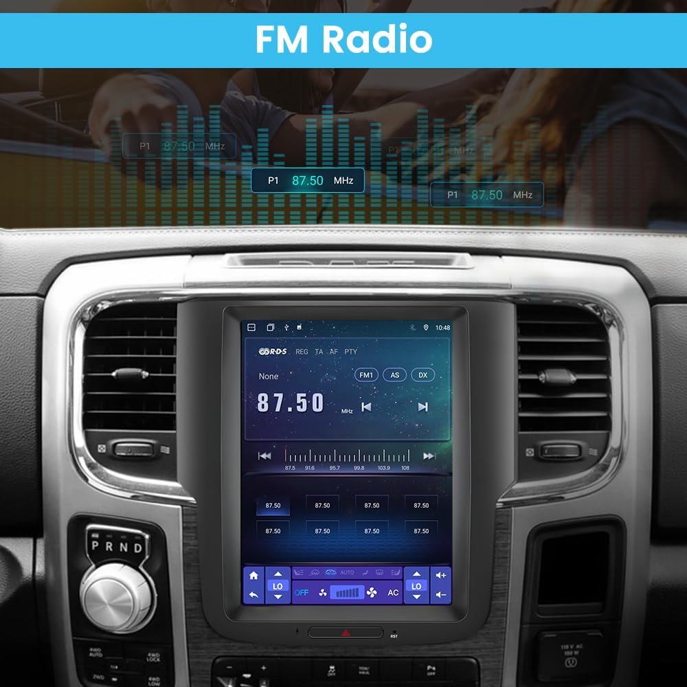 Système Stéréo Android 13 pour Dodge Ram 2013-2018 1500/2500/3500, Écran 10.4" T Style, Compatible CarPlay & Android Auto