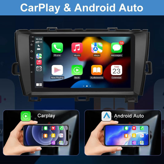 Autoradio 9" Android 13 pour Toyota Prius (2010-2015) - Radio à écran tactile avec CarPlay sans fil, Android Auto, Bluetooth, WiFi, navigation GPS