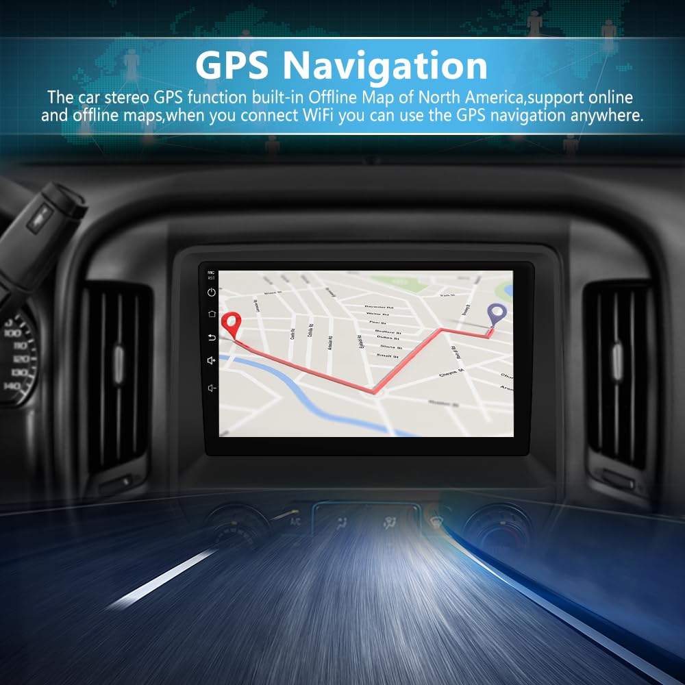 Autoradio Android pour Chevrolet Silverado/GMC Sierra 2014-2018 avec caméra de recul, CarPlay et Android Auto