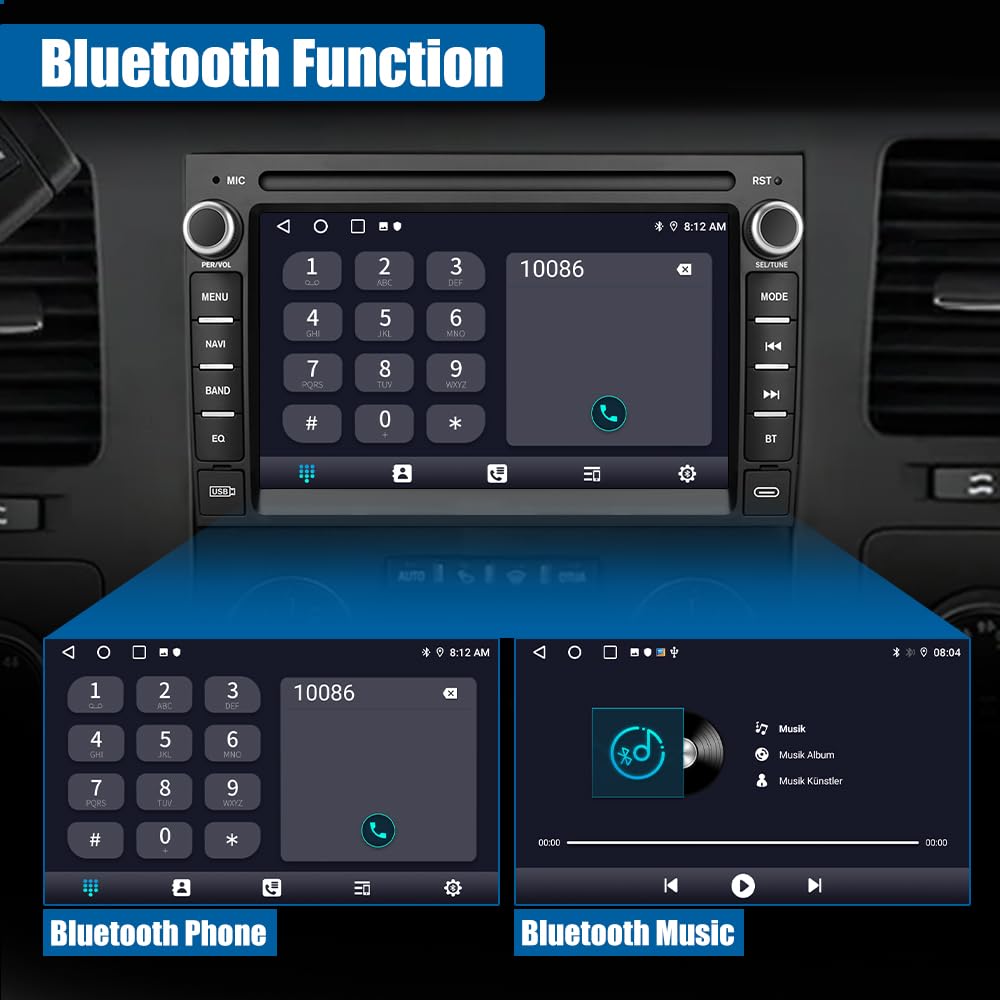 【2 + 64 Go】 Stéréo de voiture Android 13 pour Chevrolet Silverado/GMC Sierra/Yukon, navigation GPS, CarPlay/Android Auto, remplacement de radio de lecteur vidéo multimédia