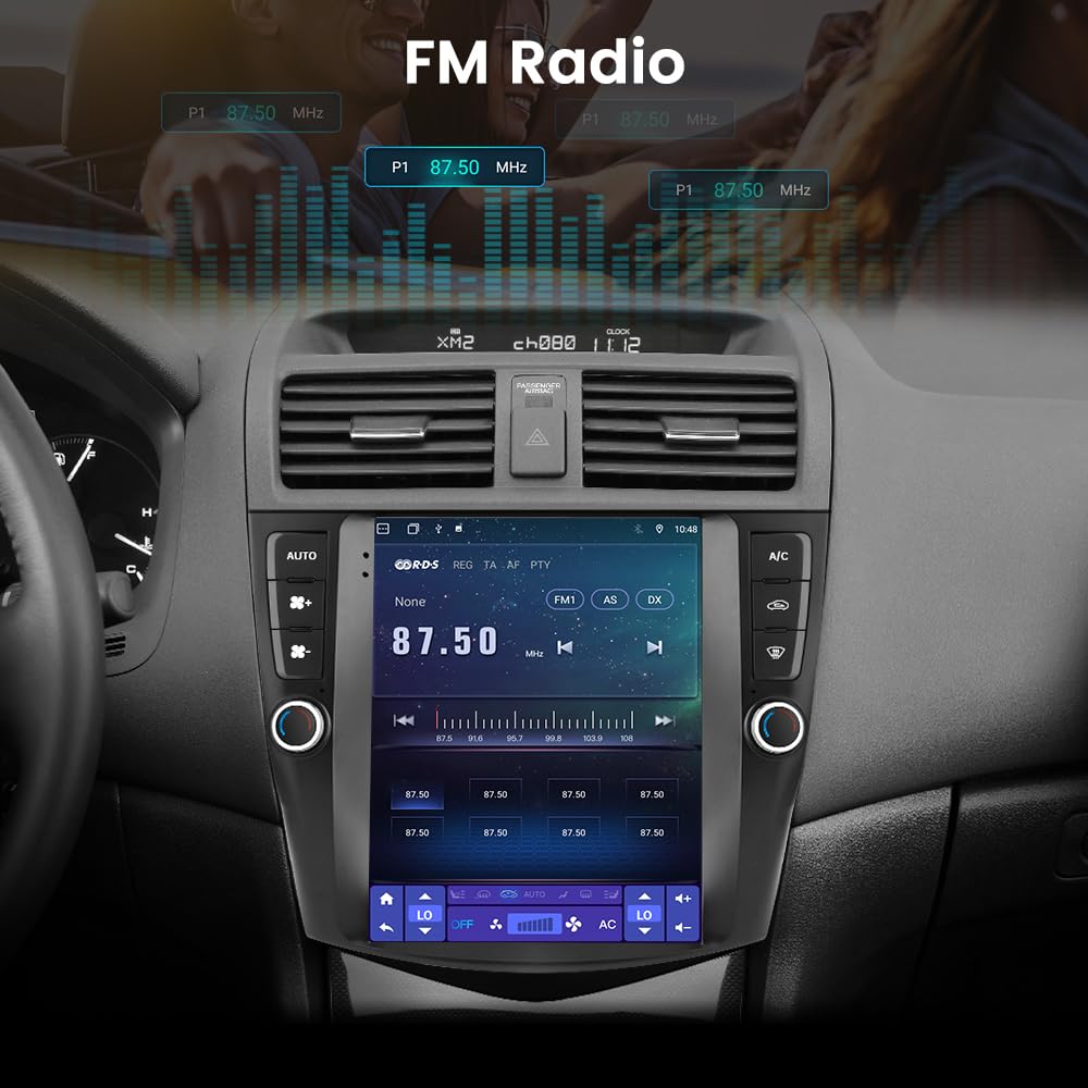 Autoradio Android 9,7" pour Honda Accord 2003-2007, style T, CarPlay et Android Auto, 4 Go de RAM, 64 Go de ROM
