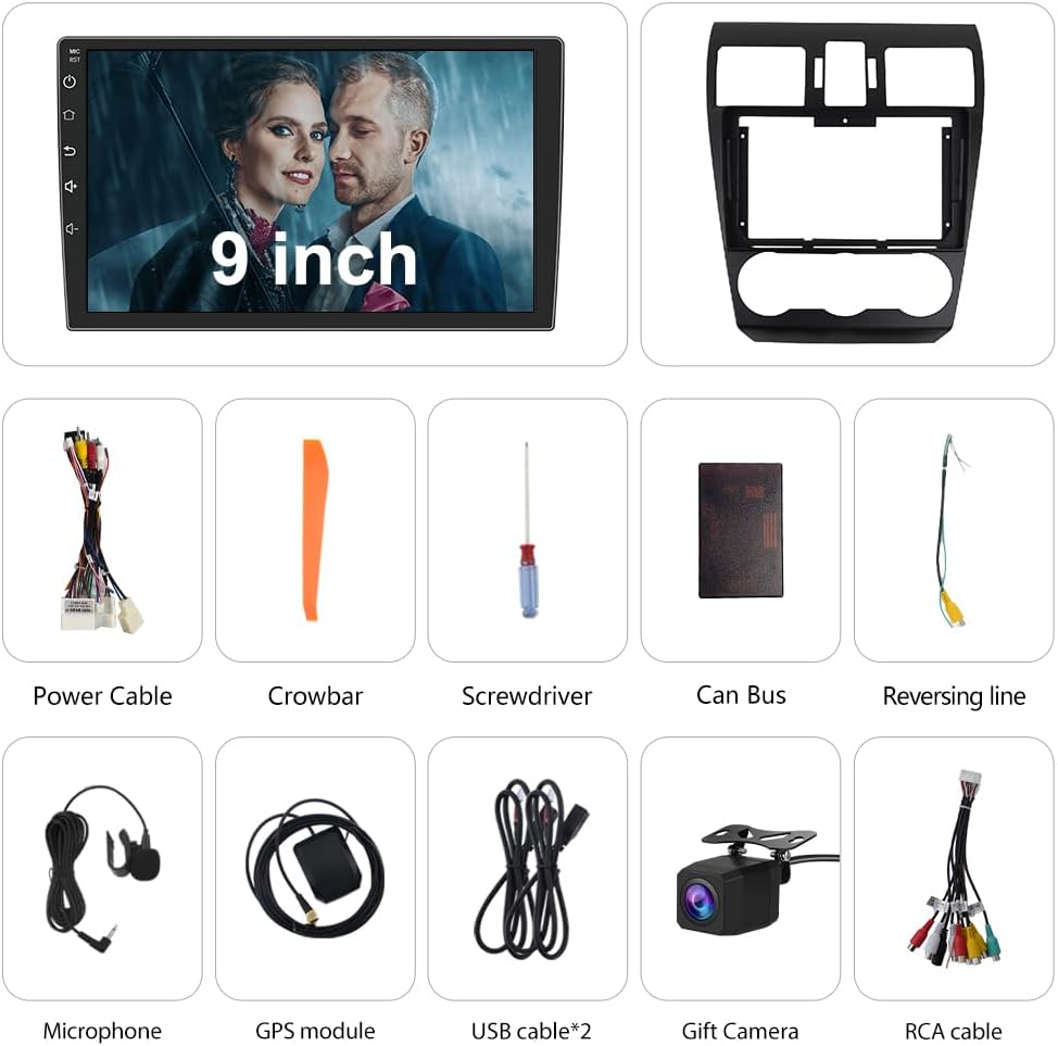 【2 Go + 64 Go】 Autoradio Android 13 pour Subaru Forester WRX Impreza 2013-2015, compatible avec CarPlay et Android Auto