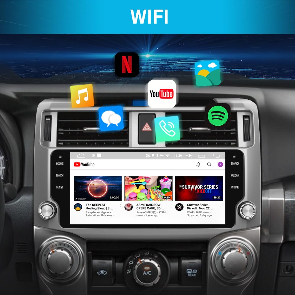 Système Stéréo Android 13 pour Toyota 4Runner 2010-2022 avec Android Auto et CarPlay