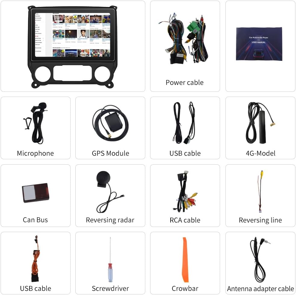 Autoradio à écran tactile 11,5" pour Chevrolet Silverado/GMC Sierra 2014-2018 avec Apple CarPlay et Android Auto