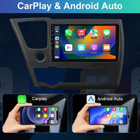 Autoradio Honda Civic 2013-2015 Android 12 : écran tactile, CarPlay, Android Auto, GPS, commande de direction, 2G+32G, radio multimédia, miroir d'écran.
