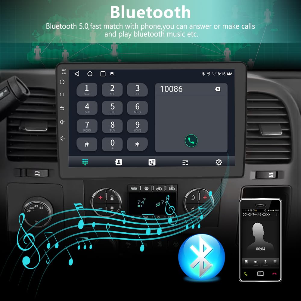 Autoradio Android 13 pour Chevrolet Silverado 2007-2013, Tahoe, Equinox, GMC Sierra, Yukon - CarPlay sans fil et Android Auto