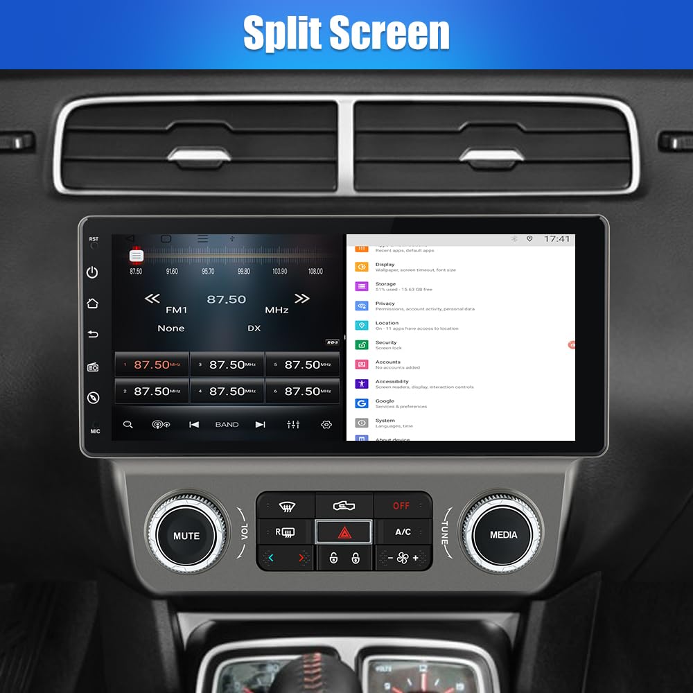 Autoradio Android 13 pour Chevrolet Camaro 2010-2015 : 4 Go + 64 Go, WiFi, Bluetooth, GPS 4G, CarPlay sans fil, Android Auto, caméra arrière gratuite