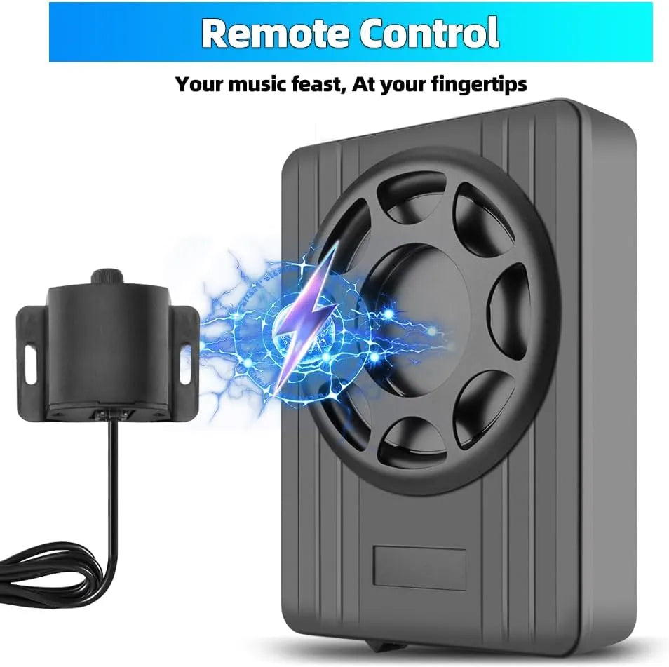 Junsun Caisson de basses de voiture 10" 800 W avec amplificateur intégré, 220 W RMS, 20 Hz-150 Hz, fin sous le siège, entrée haute/basse, parfait pour les voitures/camions, modèle 2025 (kit de fil de montage inclus)