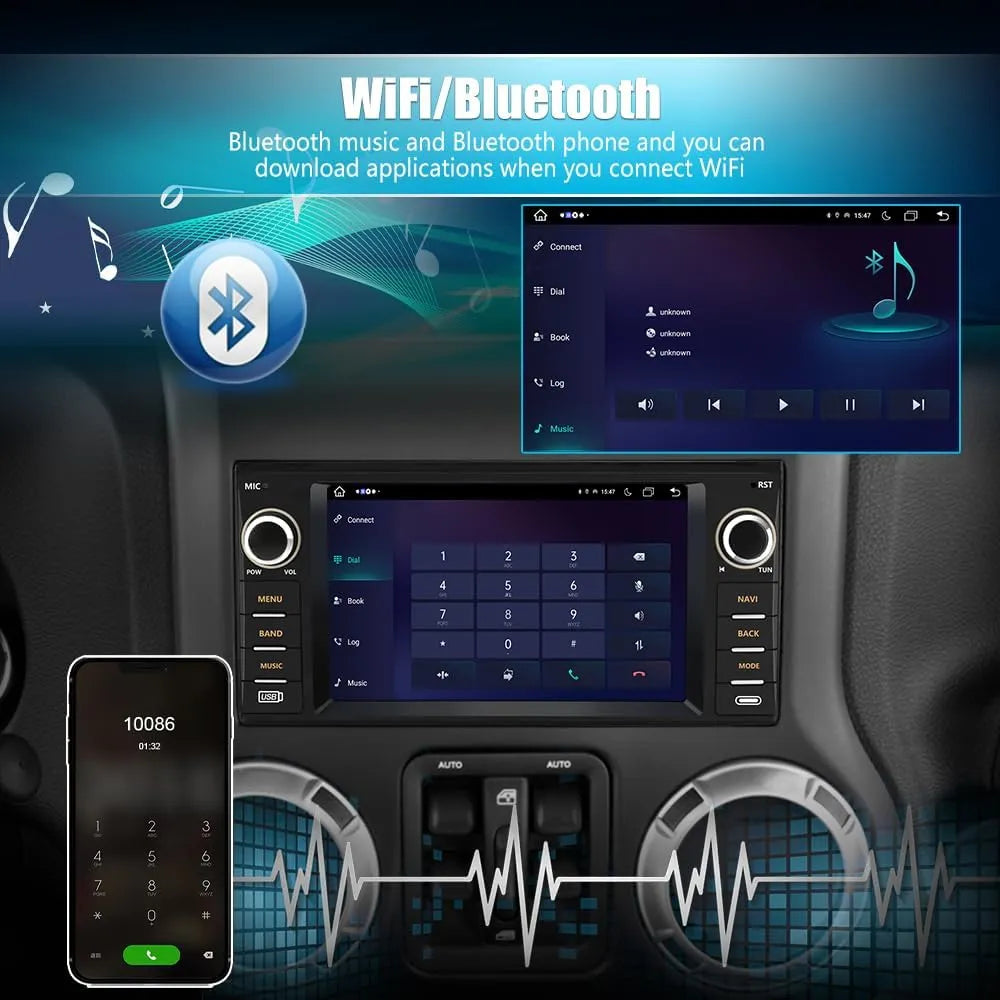Autoradio Android 13 pour Dodge Ram 1500-3500 (2009-2012) et Avenger/Challenger (2008-2014), écran tactile 7", CarPlay sans fil/Android Auto, caméra de recul