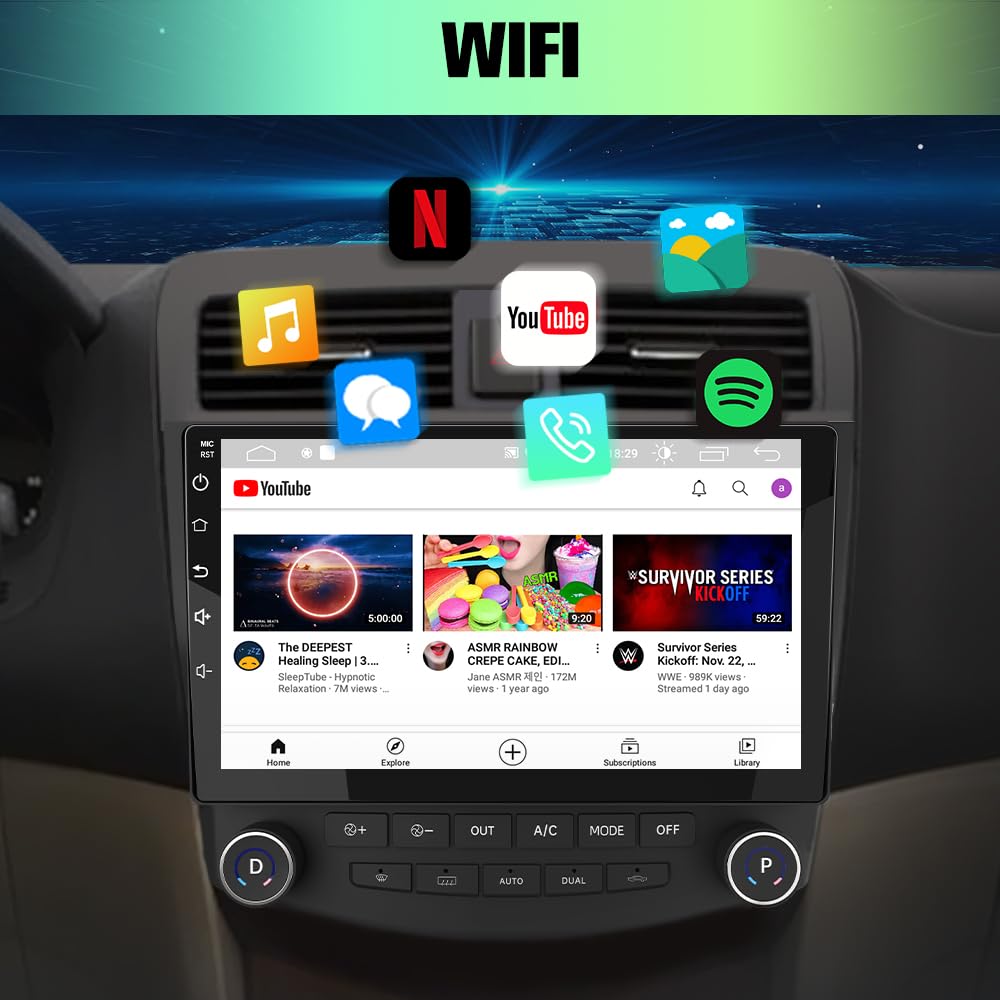 Autoradio Stéréo 10" Tactile 2+64GB pour Honda Accord 7ème Gén. 2003-2007 avec CarPlay et Android Auto