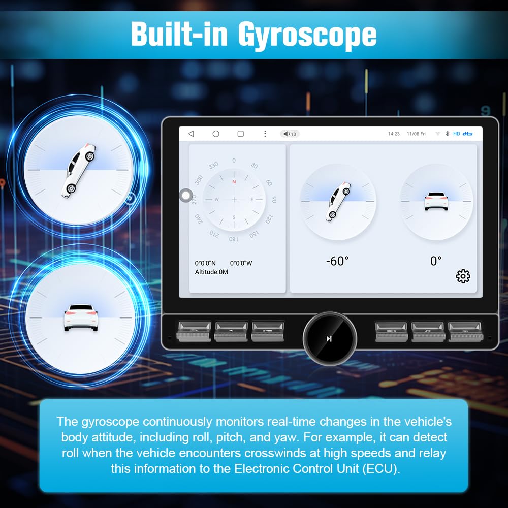 Autoradio Android pour Dodge Ram 2013-2019 : écran 10,6", 4G+64G Qualcomm 6215, Carplay/Android Auto, BT/WiFi/GPS/AM/FM/SWC/4G (SIM non inclus), AUTO AC