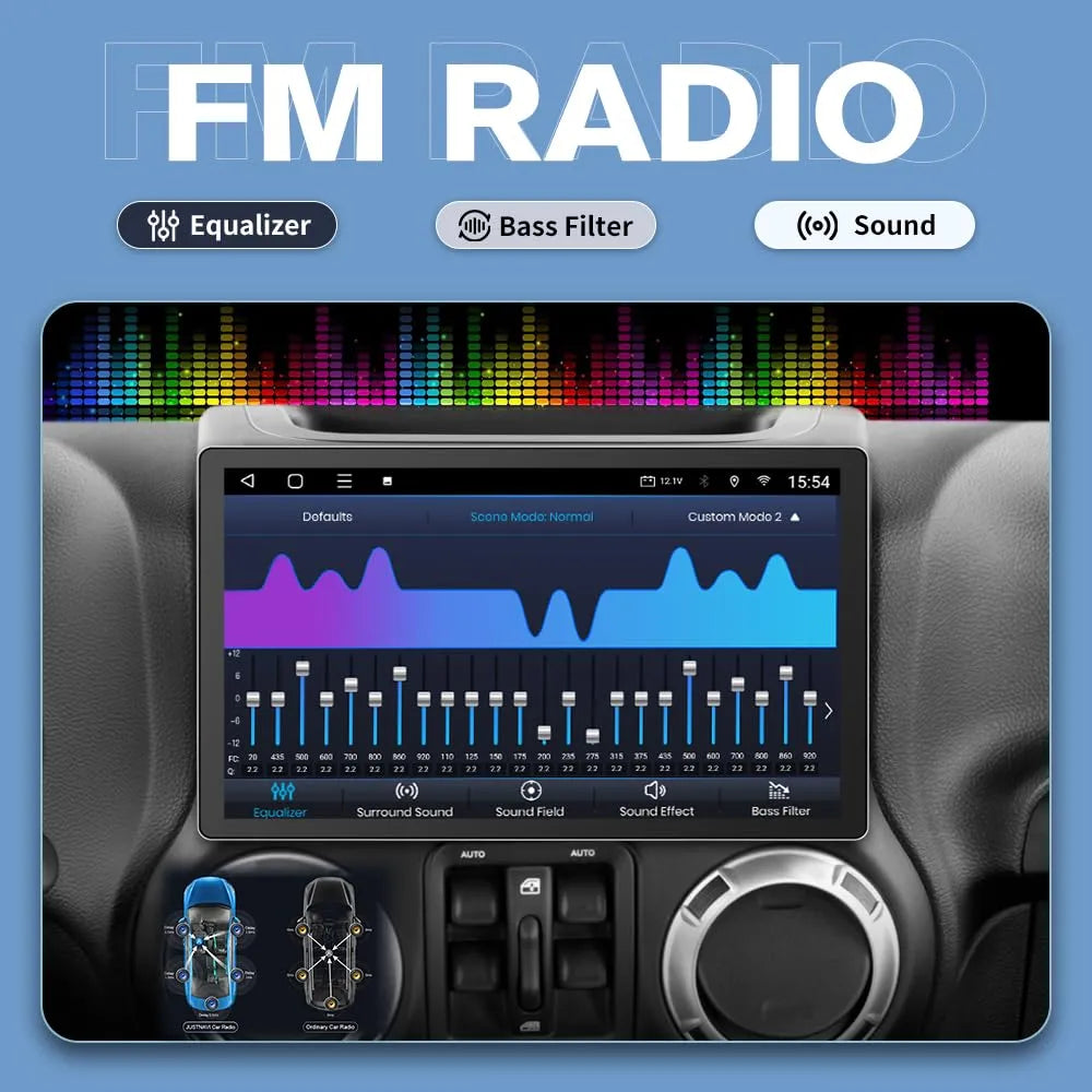 Autoradio Autoradio à écran tactile 11,5" pour Jeep Wrangler JK - GPS, CarPlay, Android Auto