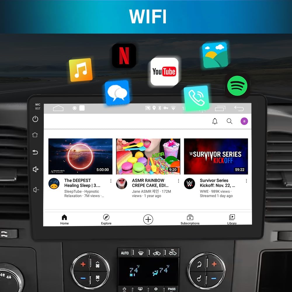 Autoradio Stéréo 2+64GB pour Chevrolet Chevrolet Silverado 2007-2013 Tahoe Equinox GMC Sierra Yukon avec CarPlay et Android Auto