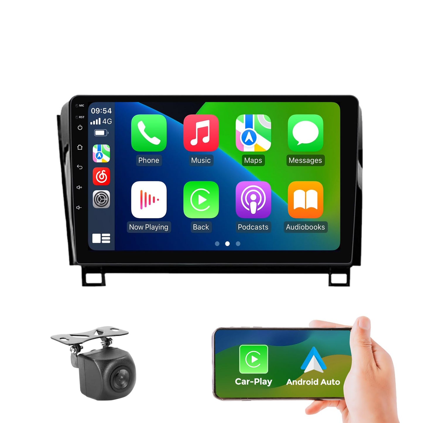Autoradio Android 13 8 cœurs 4+32 Go pour Toyota Tundra 2007-2013 et Sequoia 2008-2019, écran tactile QLED 10,1", Carplay/Android Auto/DSP, compatible avec les systèmes JBL et non JBL