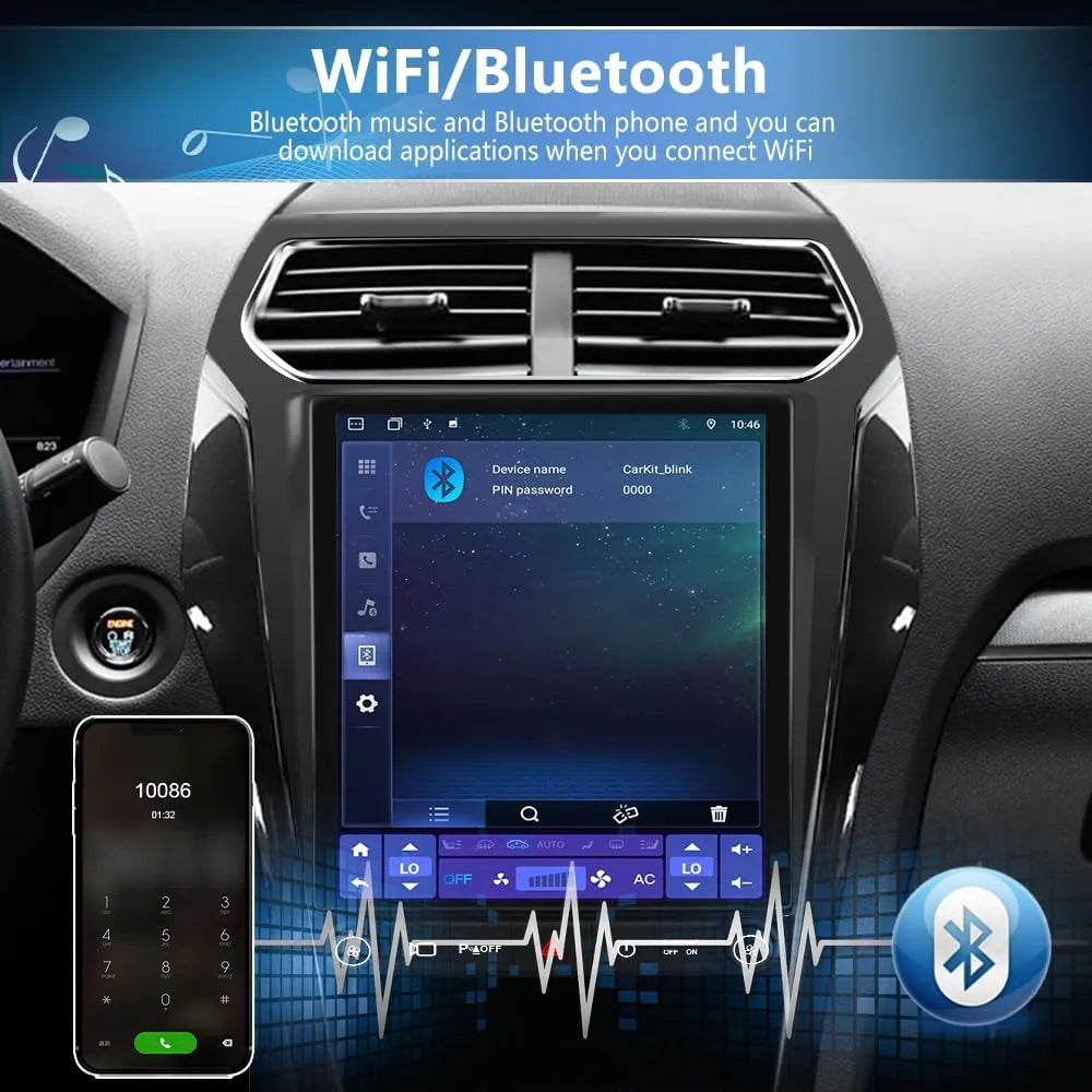 Autoradio Android 13 à 8 cœurs pour Ford Explorer 2011-2019, écran tactile 12,1" avec CarPlay sans fil, Android Auto, DSP, Bluetooth, navigation GPS