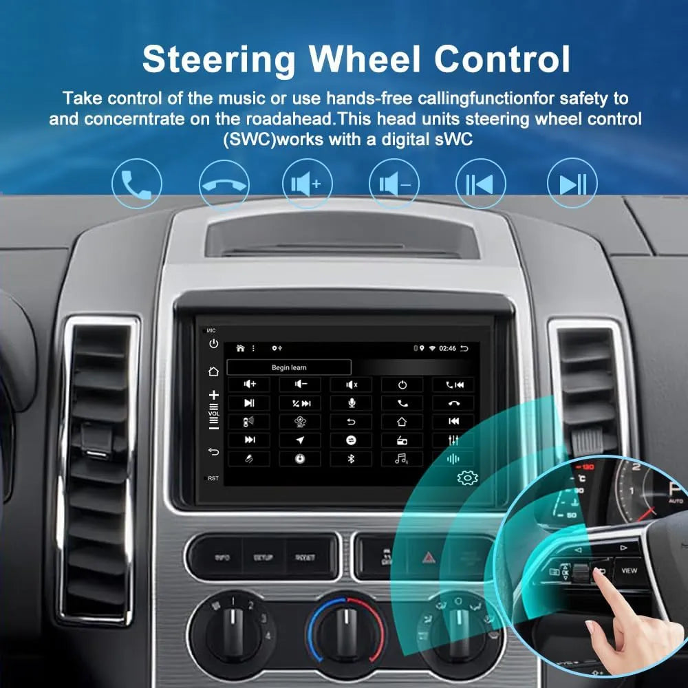 Autoradio 7 pouces 2 + 64 Go pour Ford Série F et plus : Carplay, Android Auto, DSP, Bluetooth, GPS, WiFi, caméra de recul - Compatible avec F150, F250, F350, Fusion, Edge, Explorer, Taurus, Freestar, Expedition