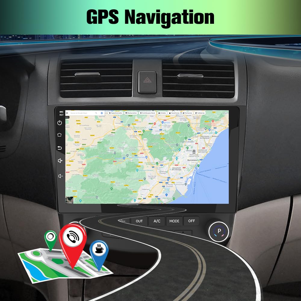 Autoradio Stéréo 10" Tactile 2+64GB pour Honda Accord 7ème Gén. 2003-2007 avec CarPlay et Android Auto
